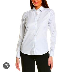 Brothers Brooks V ihite Striped Button-Up Shirt